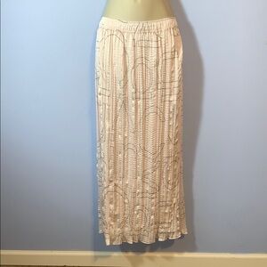 Calvin Klein powder pink spell out black letter crinkle pleated skirt med